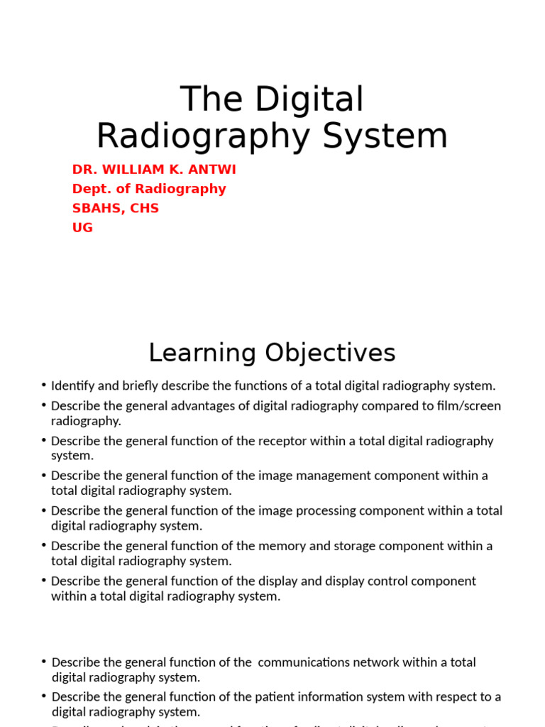The Digital Radiography System | PDF | Radiography | Medical Imaging