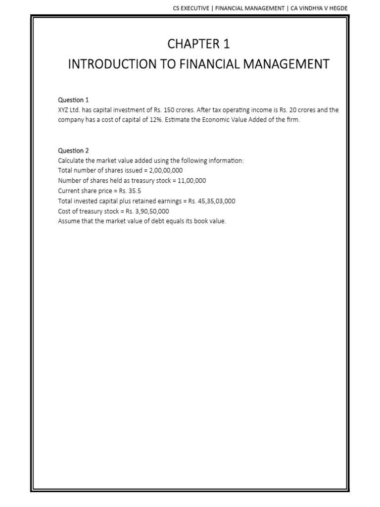 Financial Management Concepts and Calculations | PDF | Cost Of Capital ...