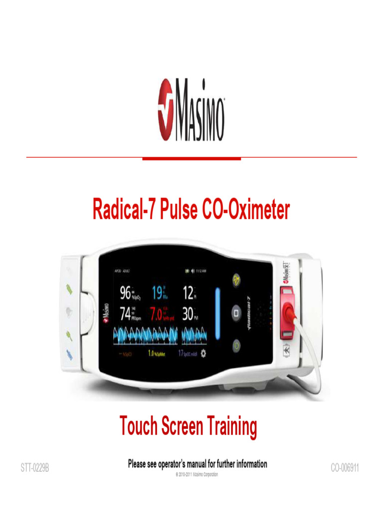 Radical-7 Pulse CO-Oximeter Training Guide | PDF | Medical Specialties ...