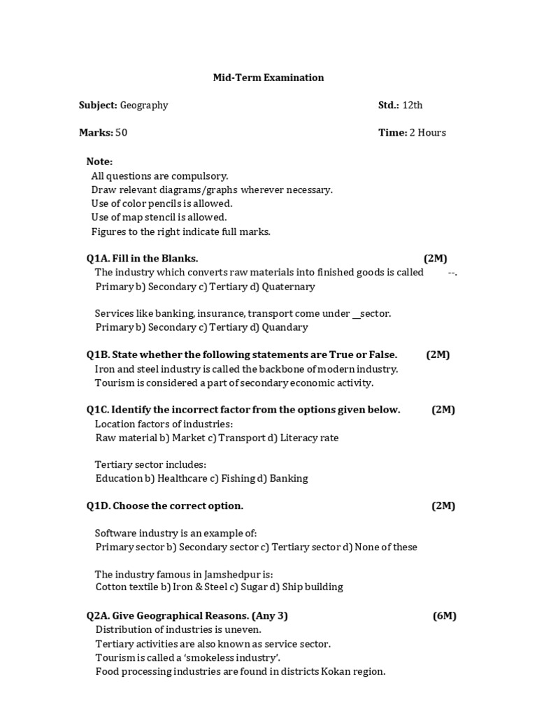 World Map Geography Examination Tasks | PDF | Tourism | Economies