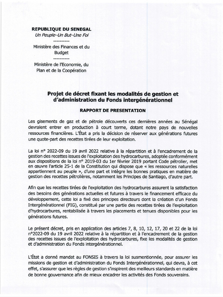 Projet de Decret Fixant Les Modalites de Gestion Et Dadministration Du ...