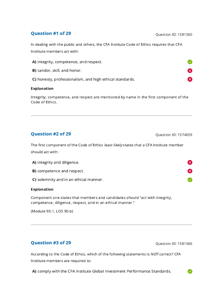 CFA Institute Code of Ethics Overview | PDF | Misrepresentation | Integrity