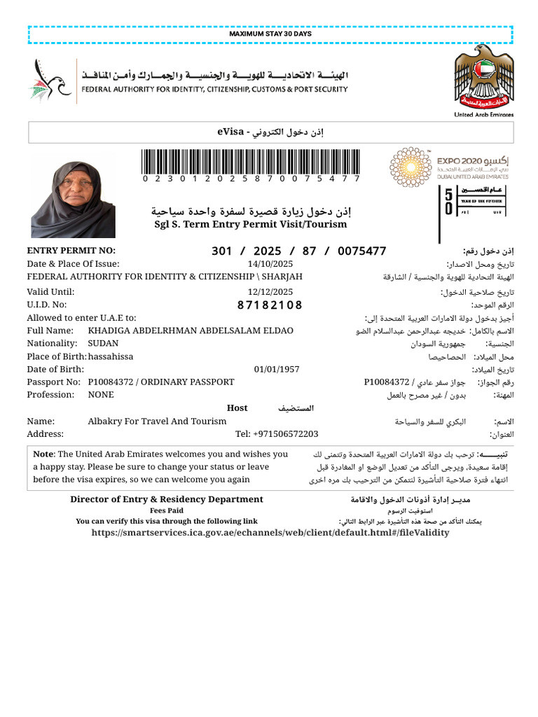 Evisa - : Entry Permit No | PDF