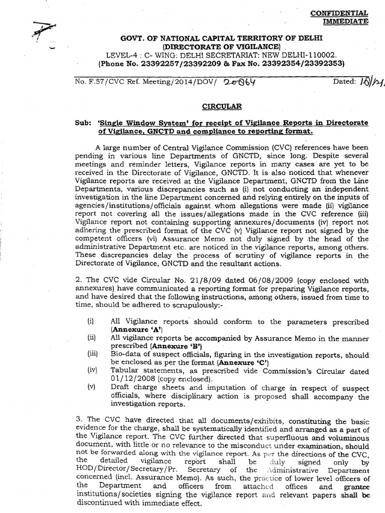 CVC Investigation Report Guidelines | PDF | Government Of India ...
