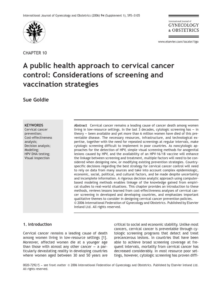 Cervical Cancer Control Strategies Analysis | PDF | Cervical Cancer ...