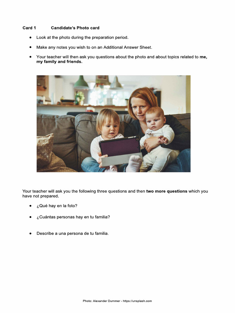 Speaking Photo Cards PRINTABLE | PDF