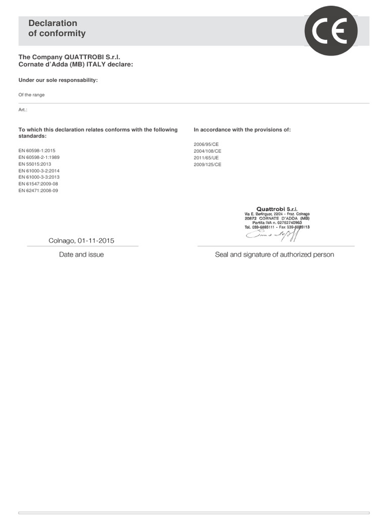 Certification Ce | PDF