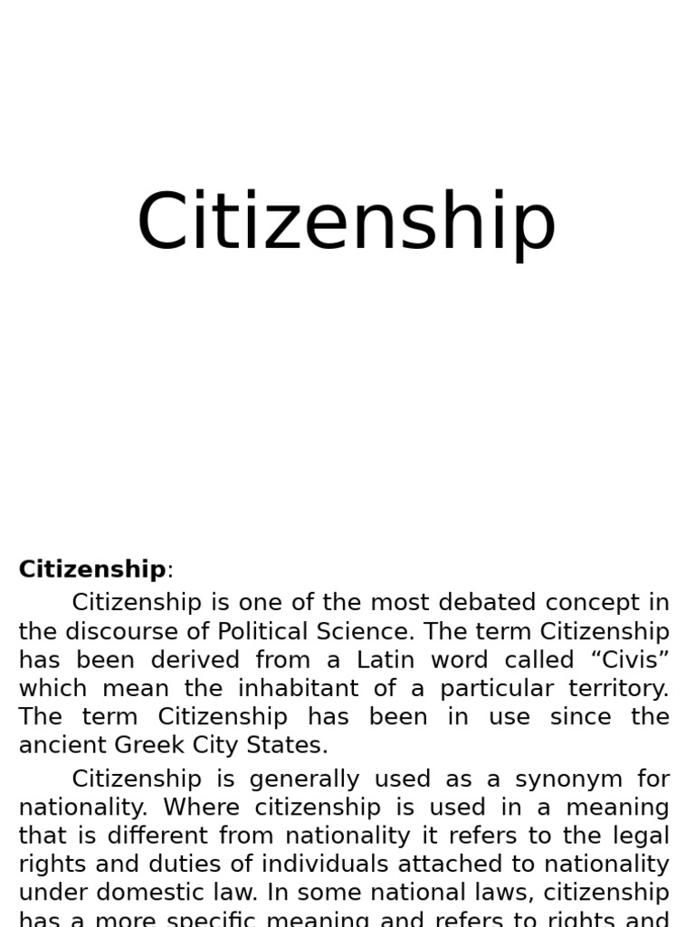 Understanding Citizenship: Key Concepts | PDF | Citizenship | Roman Empire