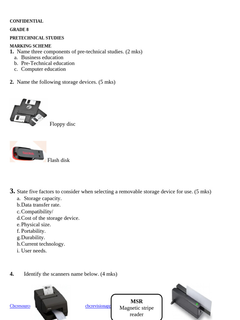 Grade 8 Pretechnical Ms Midterm 2 Set 2 Exam | PDF | Computer Data ...