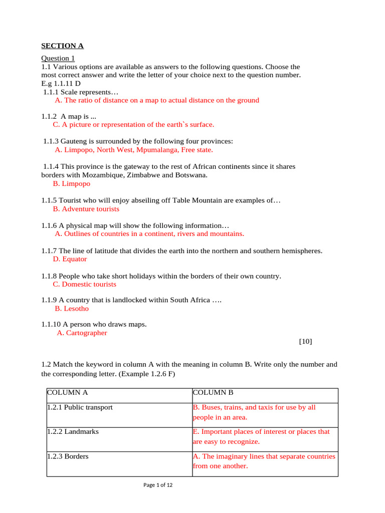 Geography and Tourism Exam Guide | PDF | Tourism | Train