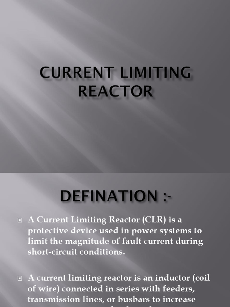 Current Limiting Reactors in Power Systems | PDF