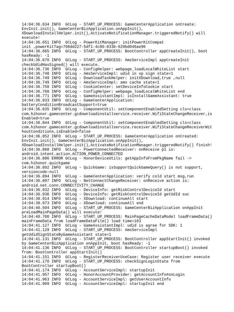 GameCenter Application Startup Log | PDF | Internet Standards | Network ...