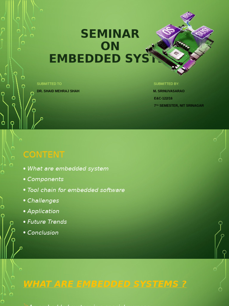 Seminar On Embedded Systems | PDF | Embedded System | Computer Hardware