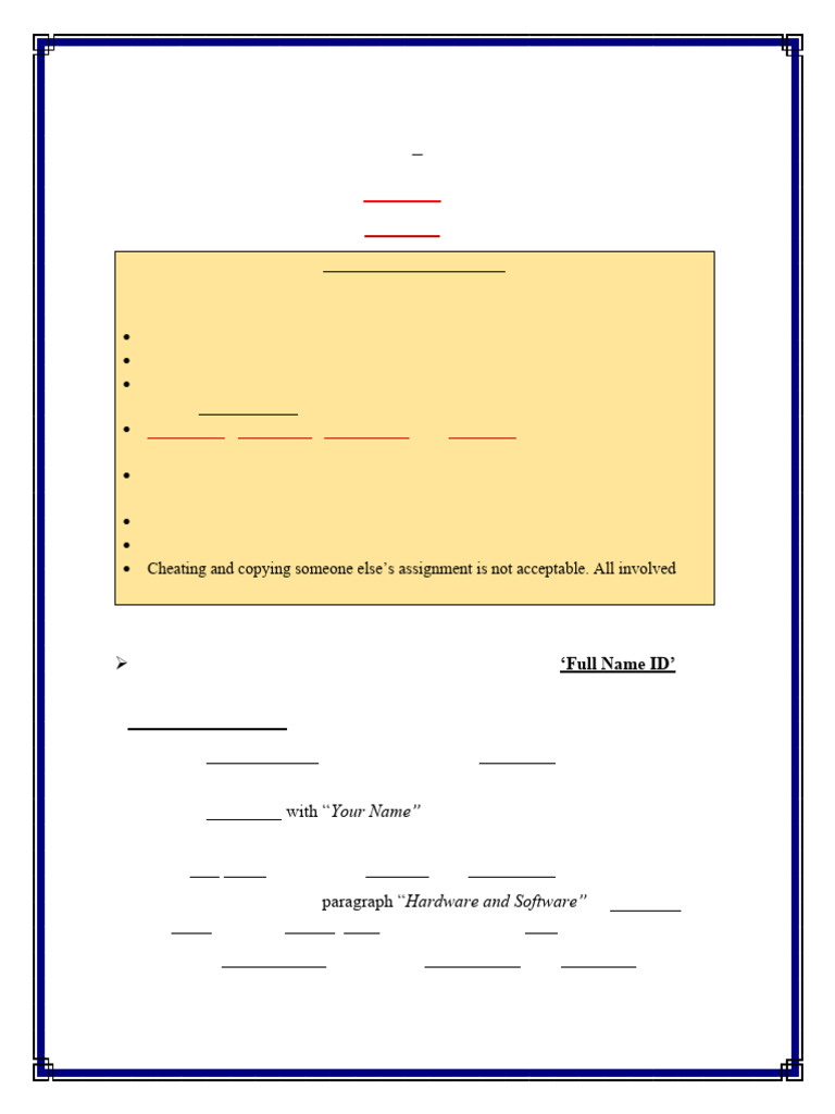 IT Assignment 1: MS Word Instructions | PDF | Microsoft Word | Computing
