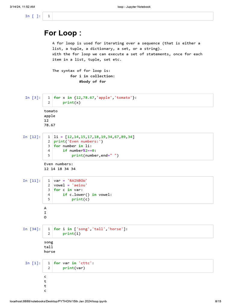 Python For Loop Examples and Exercises | PDF | Computer Programming ...