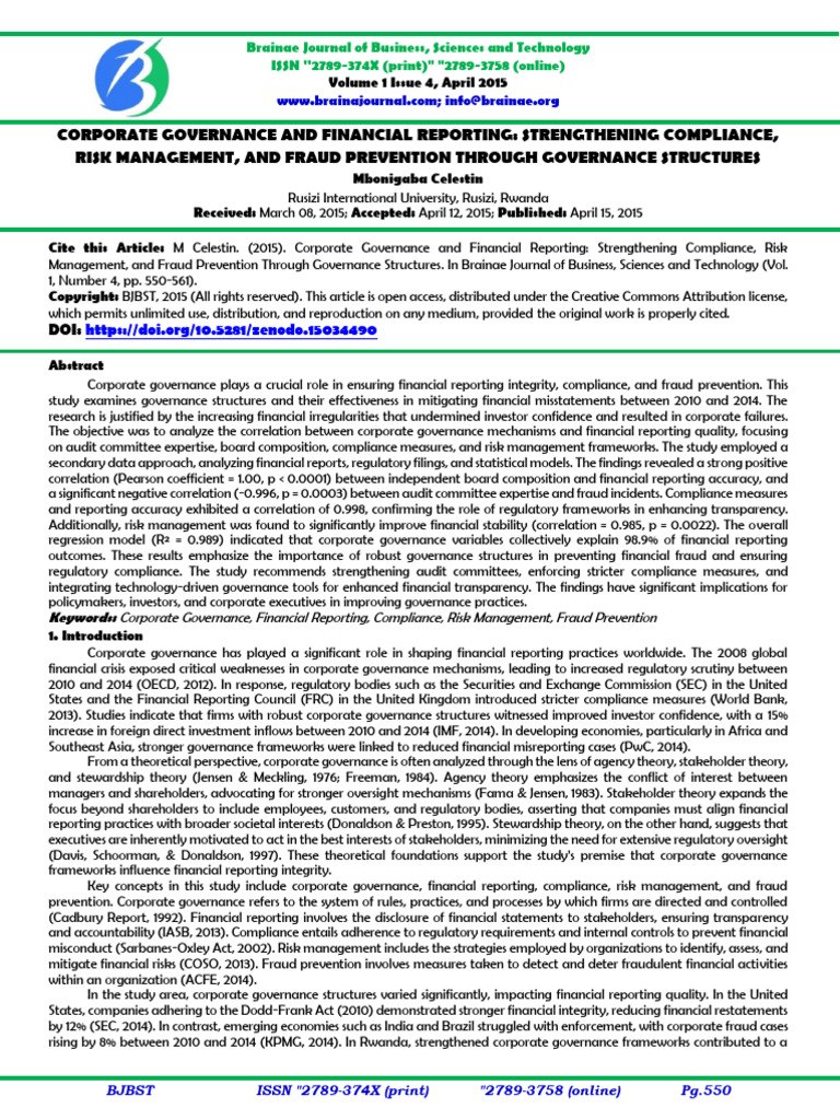 Corporate Governance & Financial Reporting Insights | PDF | Regulatory ...