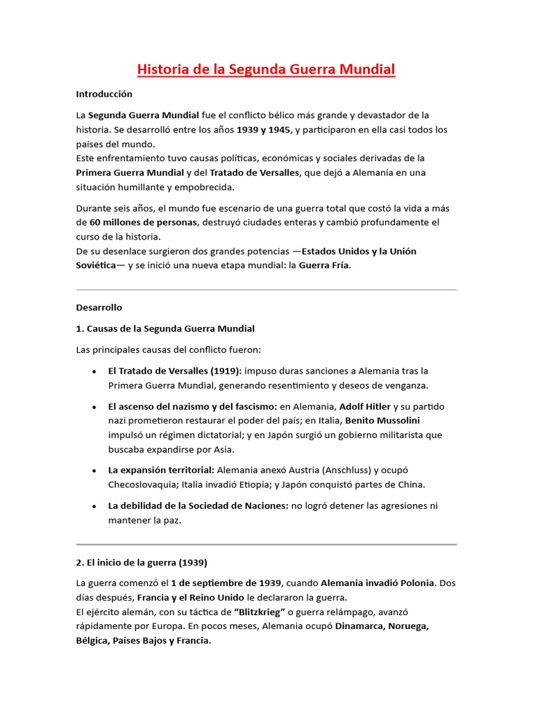 Causas y Consecuencias de la WWII | PDF | Aliados de la Segunda Guerra ...