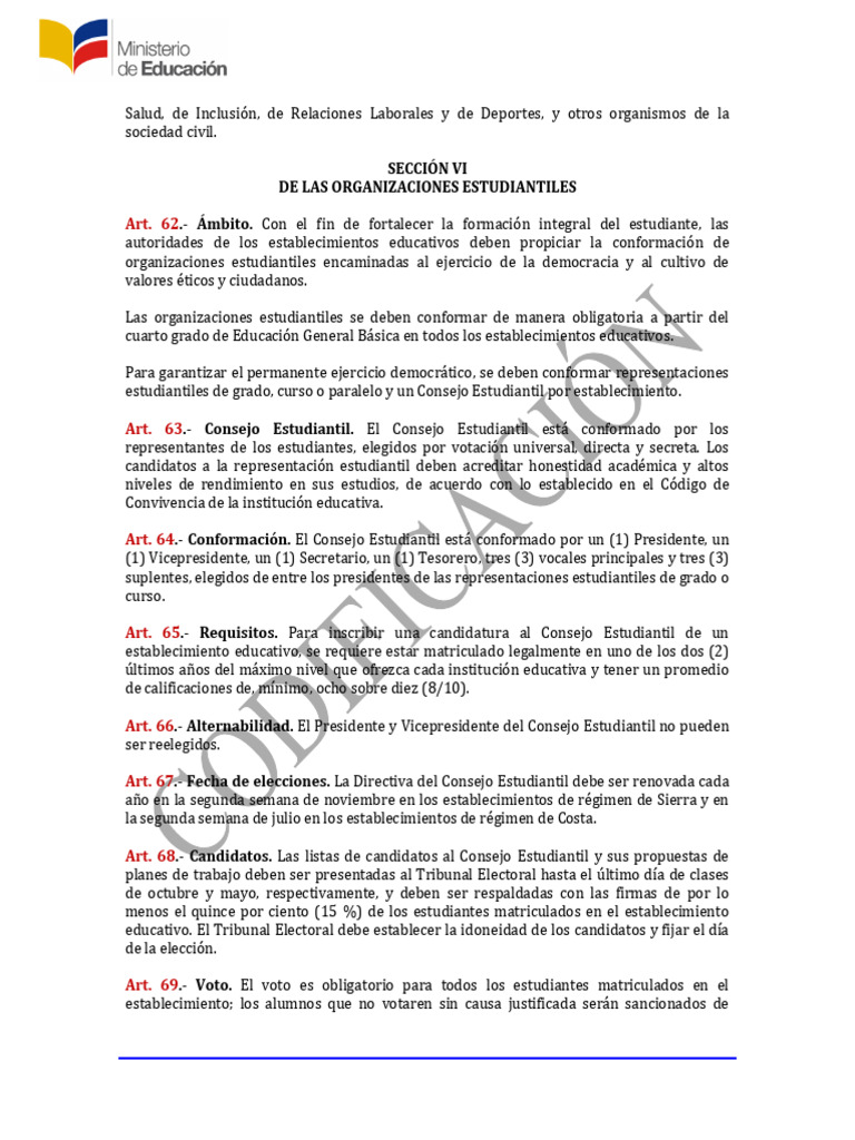 Reglamento General A La Ley OrgAnica de Educacion Intercultural | PDF ...