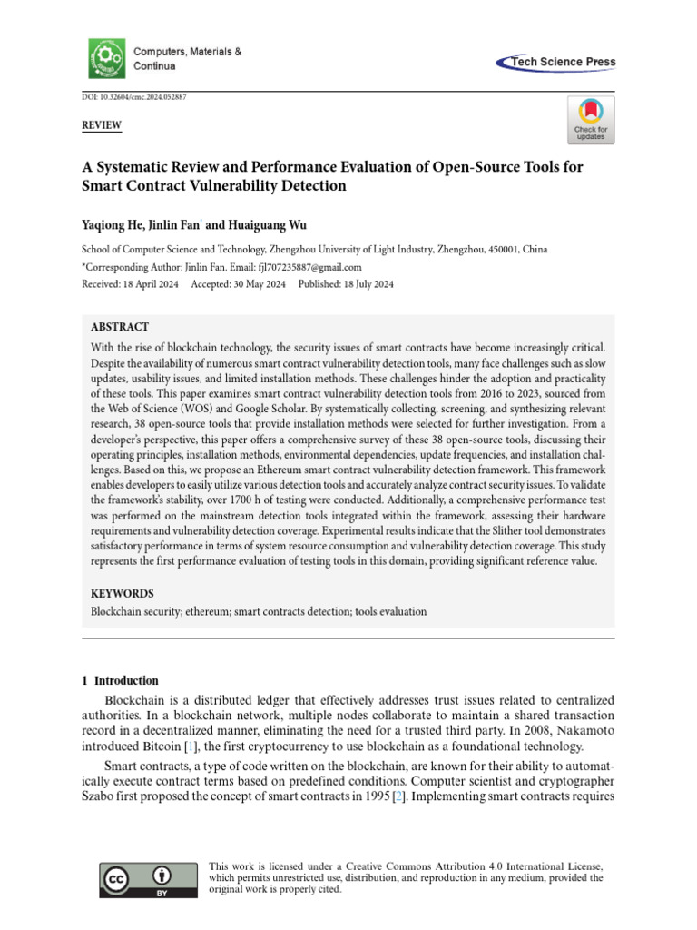Smart Contract Vulnerability Detection Tools Review | PDF | Deep ...