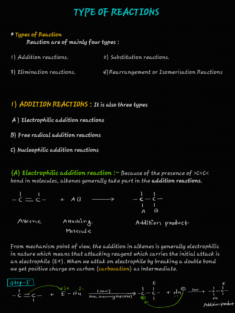 Reaction Mechanism - 4 (Type of Reaction) - 251010 - 184227 | PDF