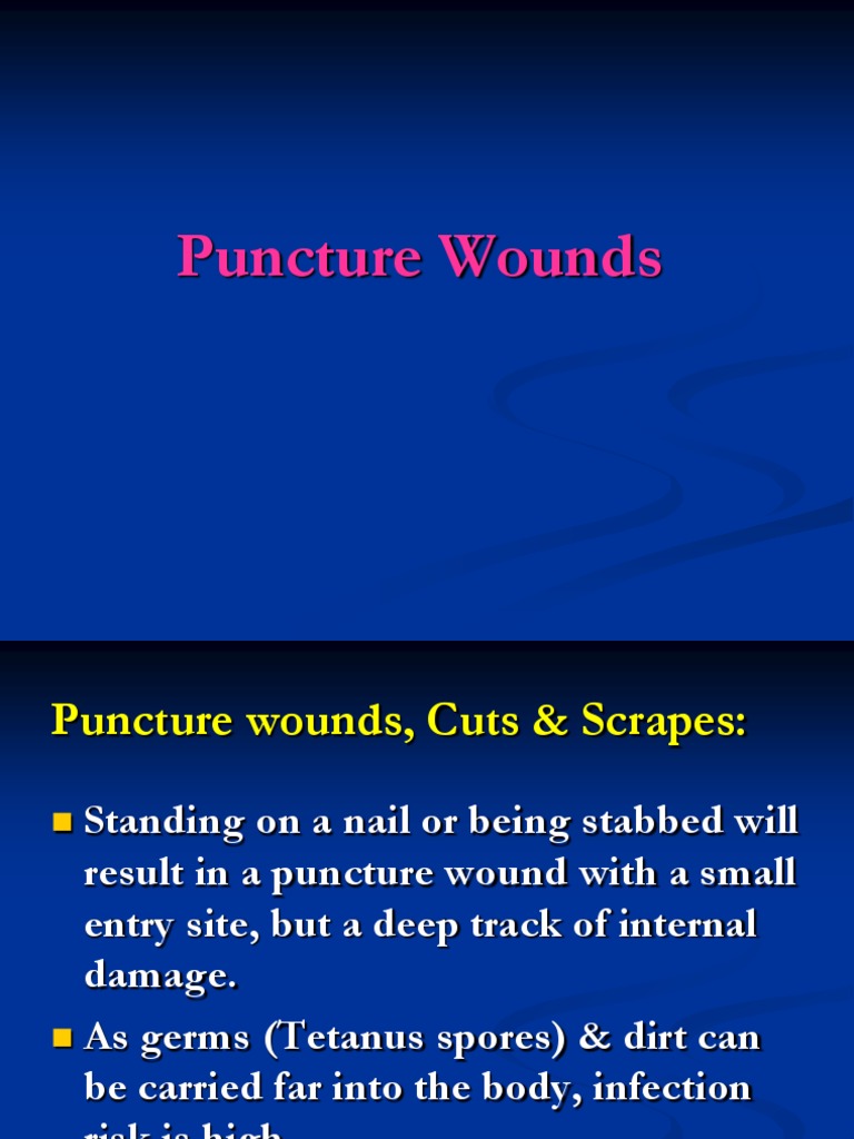 Puncture Wounds PDF Wound First Aid