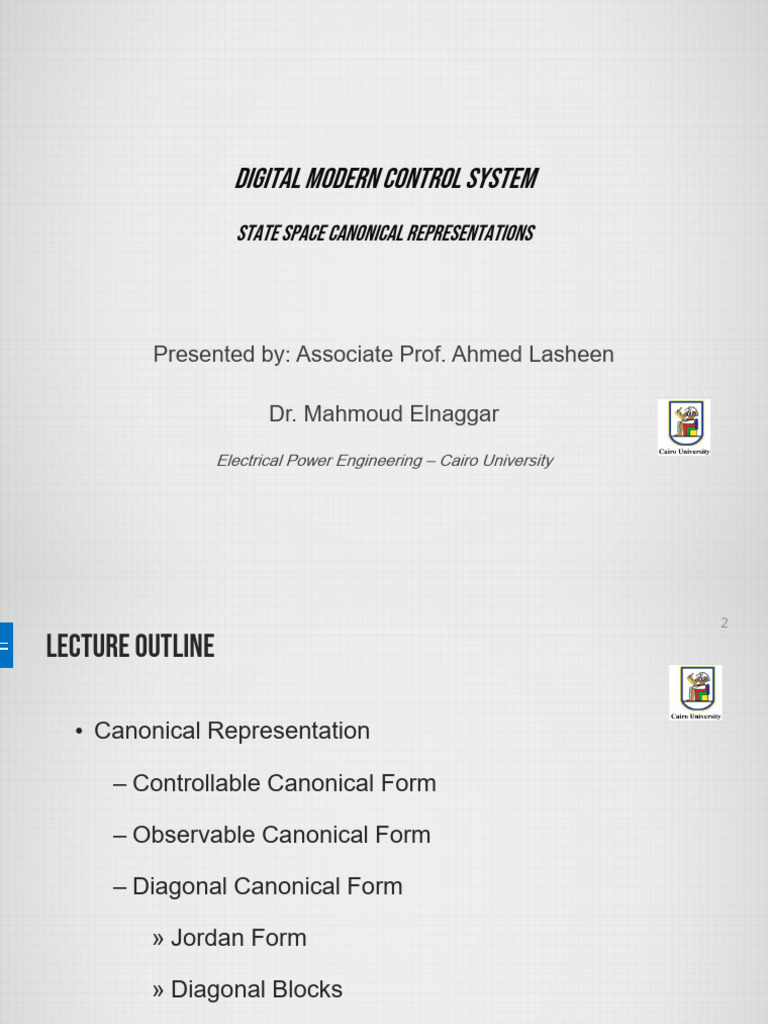 Discrete Modern Control 2 State Space Representation (1) | PDF ...