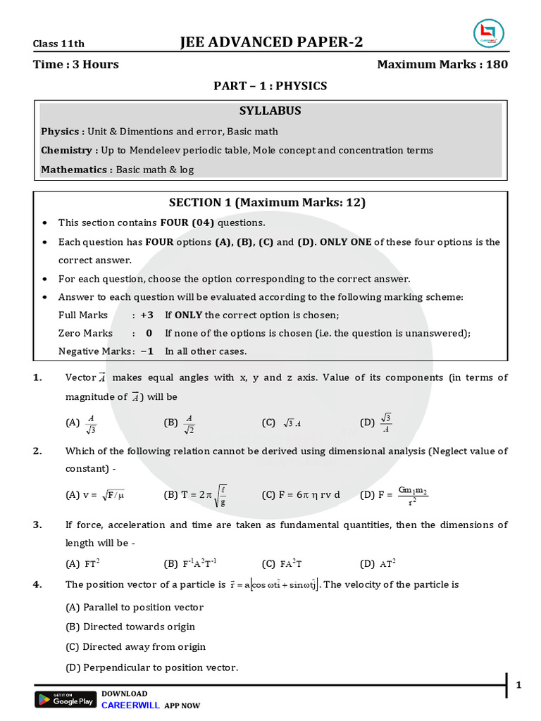 JEE Advanced Paper-2 (22.06 - 68624483 - 2025 - 10 - 12 - 12 - 19 | PDF