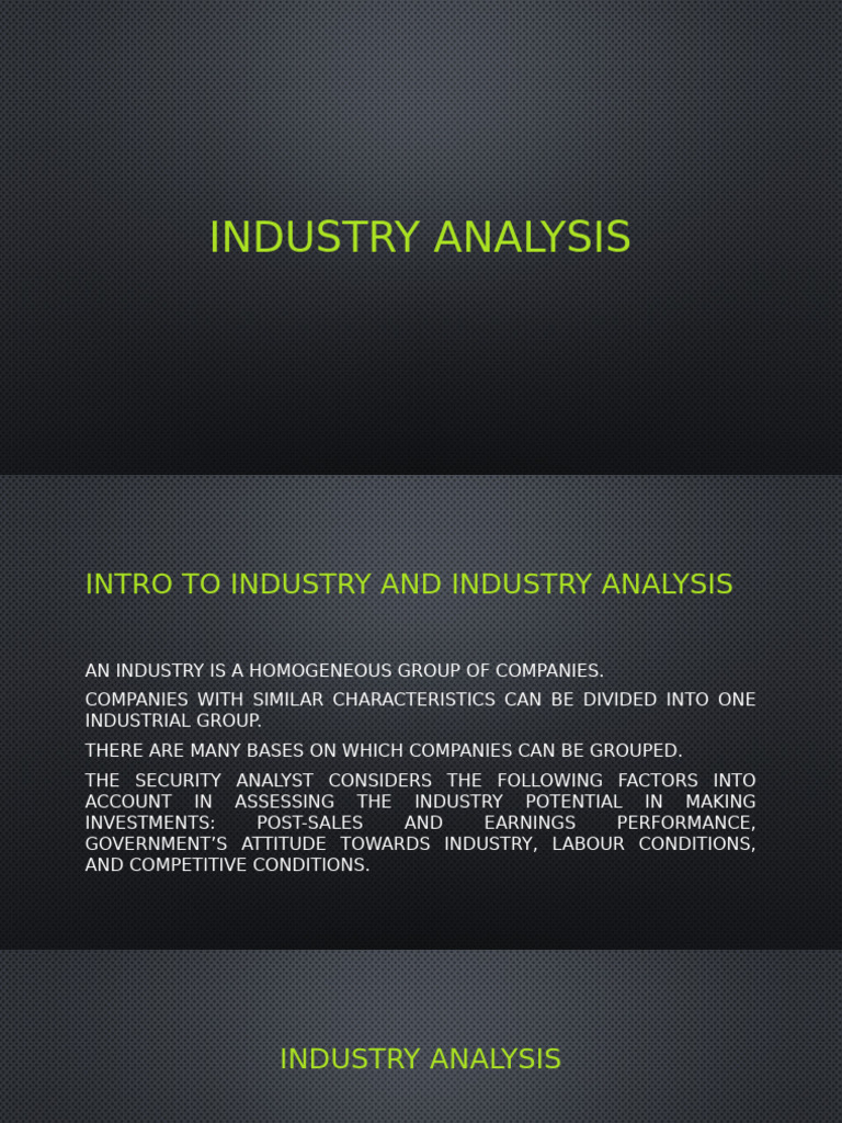 Comprehensive Industry Analysis Guide | PDF | Profit (Economics ...