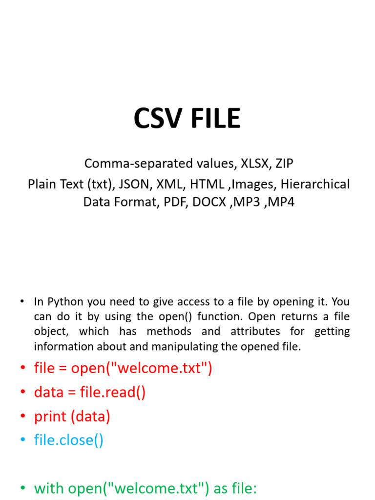 Python CSV File Handling Guide | PDF | Comma Separated Values | Computing