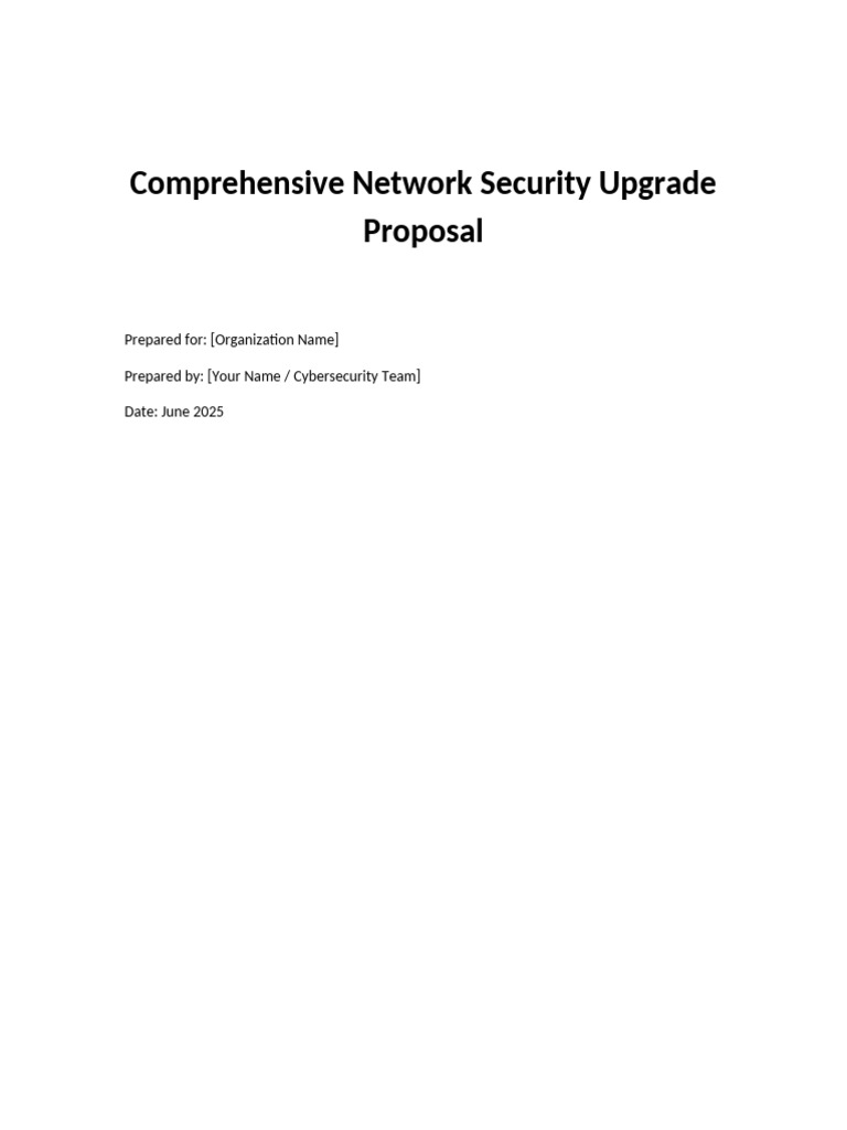 Network Security Upgrade Proposal | PDF
