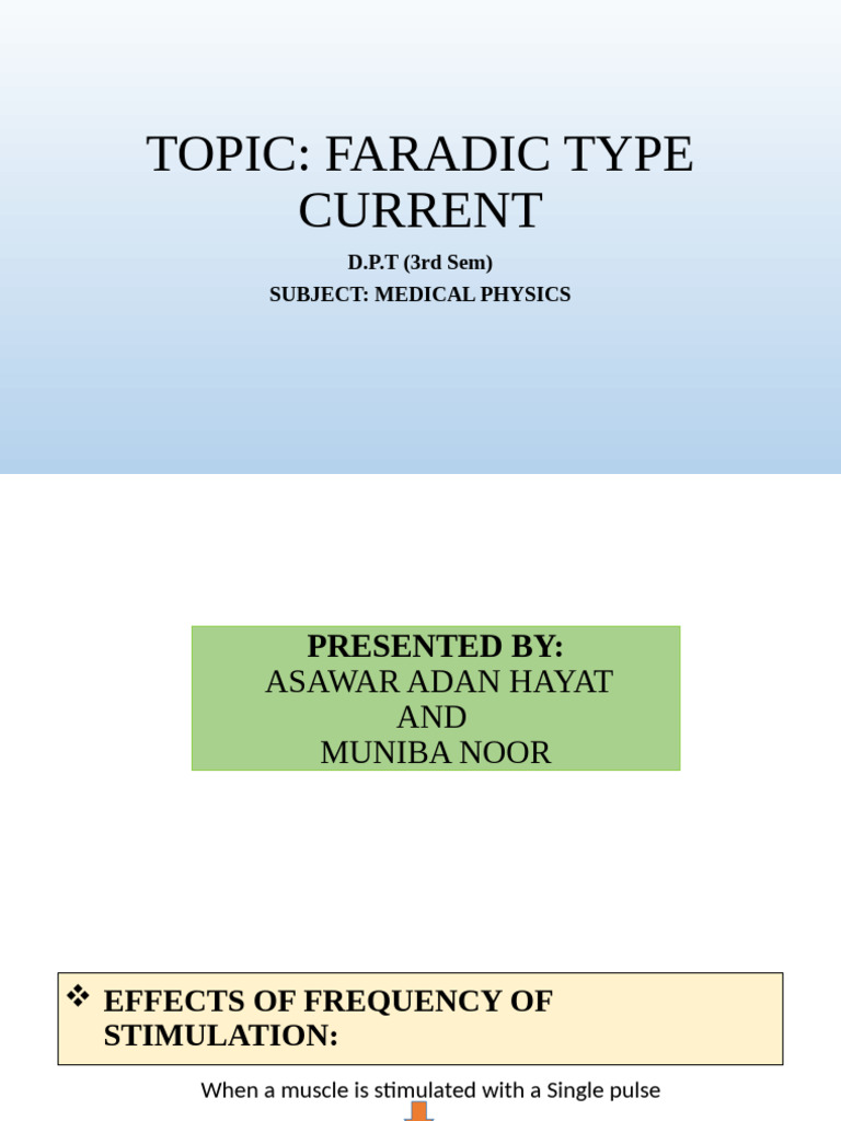 Faradic vs. Galvanic Current Explained | PDF | Skeletal Muscle | Muscle ...