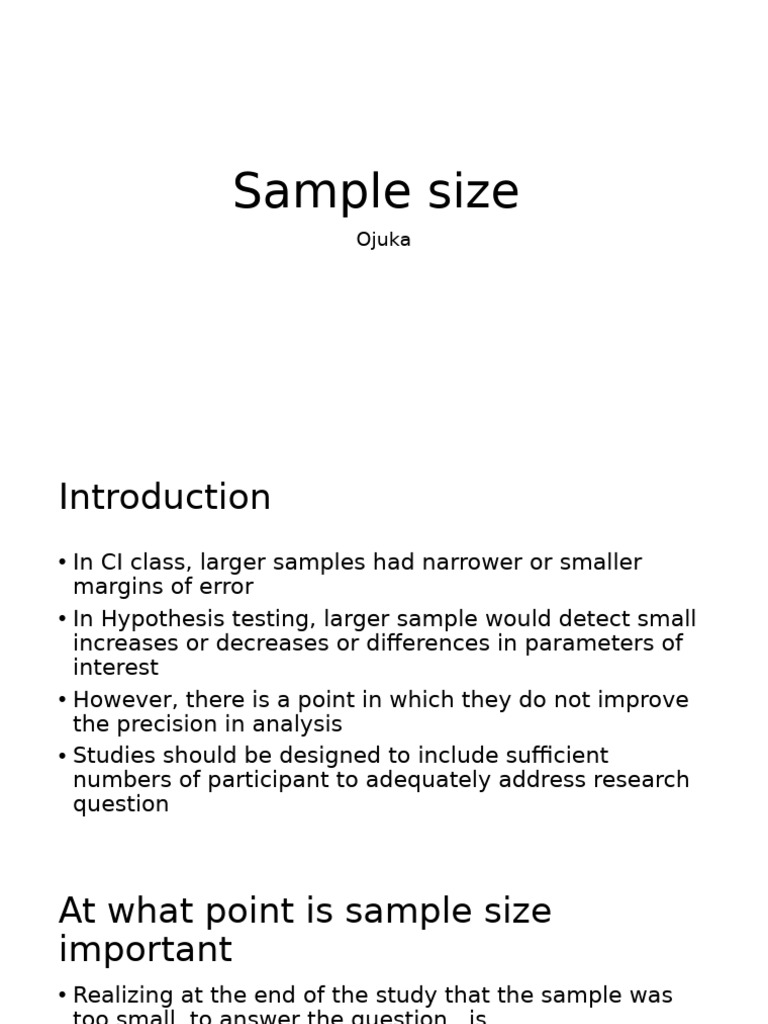 Sample Size Estimation in Research Studies | PDF | Sample Size ...