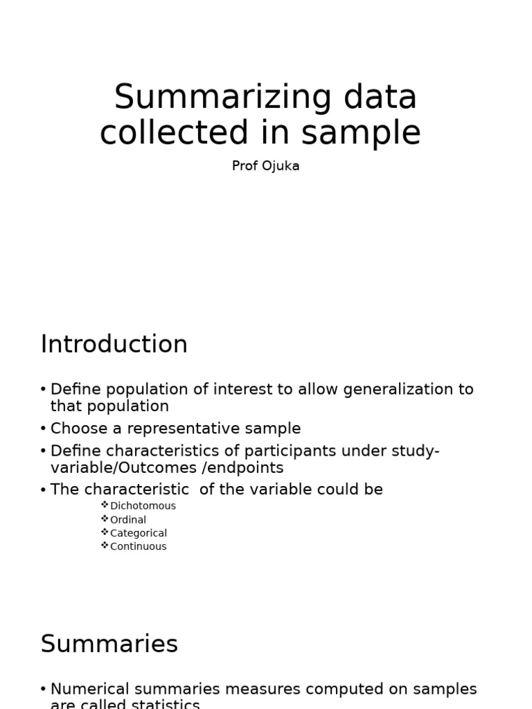 Computing Sample Statistics in Research | PDF | Sampling (Statistics ...