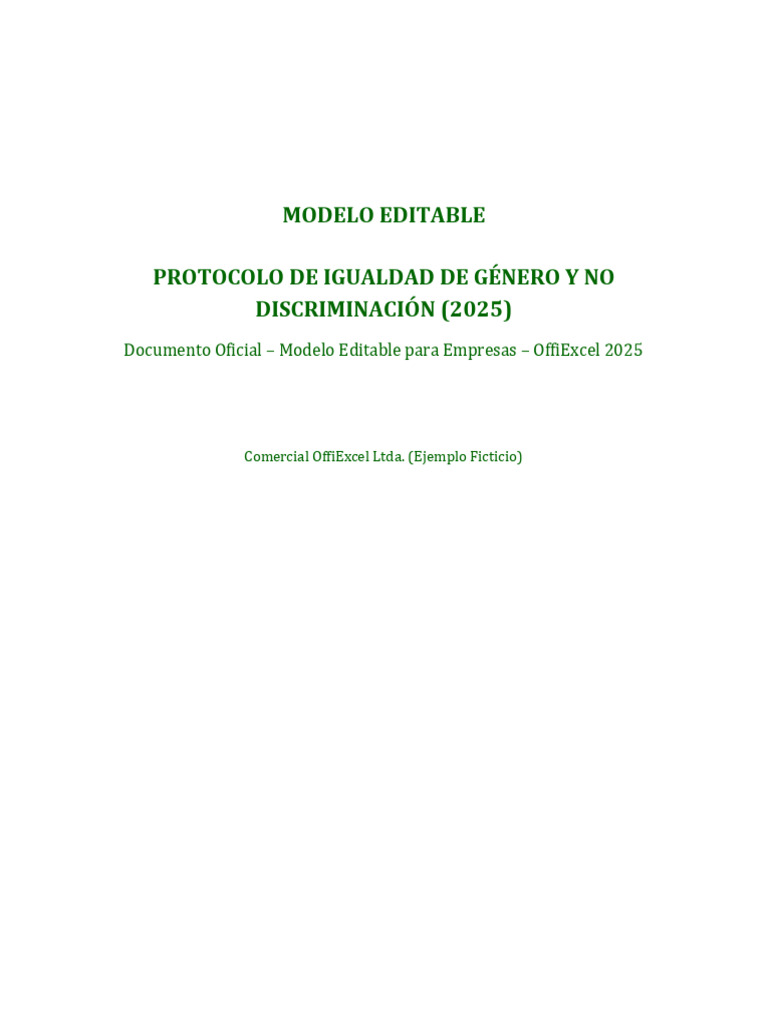 Protocolo de Igualdad de Género 2025 | PDF | Discriminación | Acoso sexual