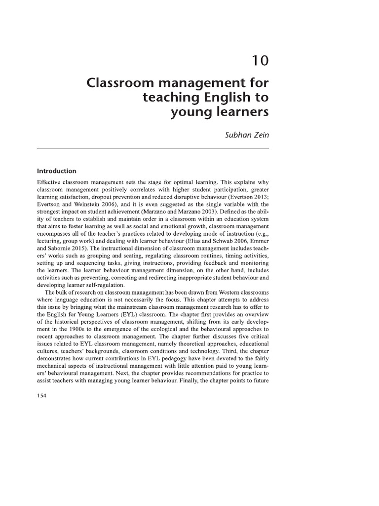 Classroom Management - Subhan Zein | PDF | English As A Second Or ...
