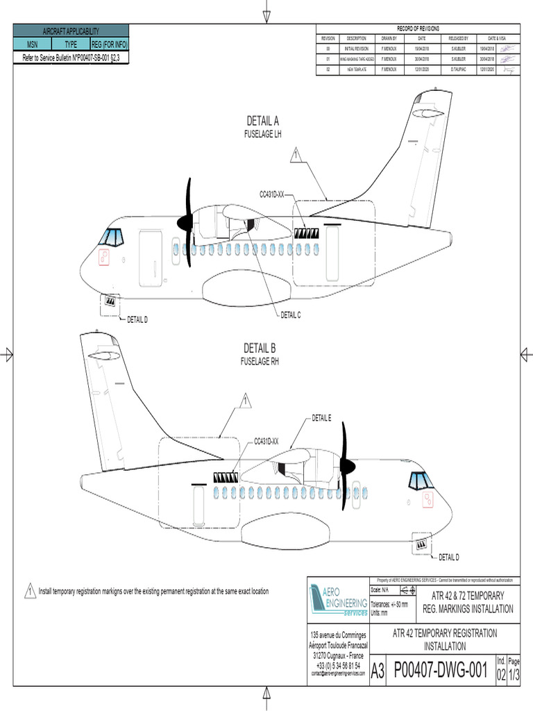 ATR 42 & 72 Temp Registration Guide | PDF | Wing Configurations ...