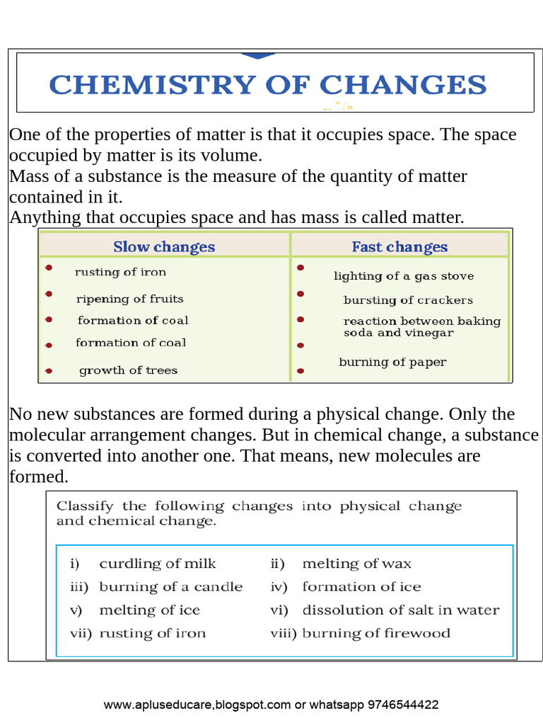 Properties and Changes of Matter Explained | PDF | Chemical Reactions ...