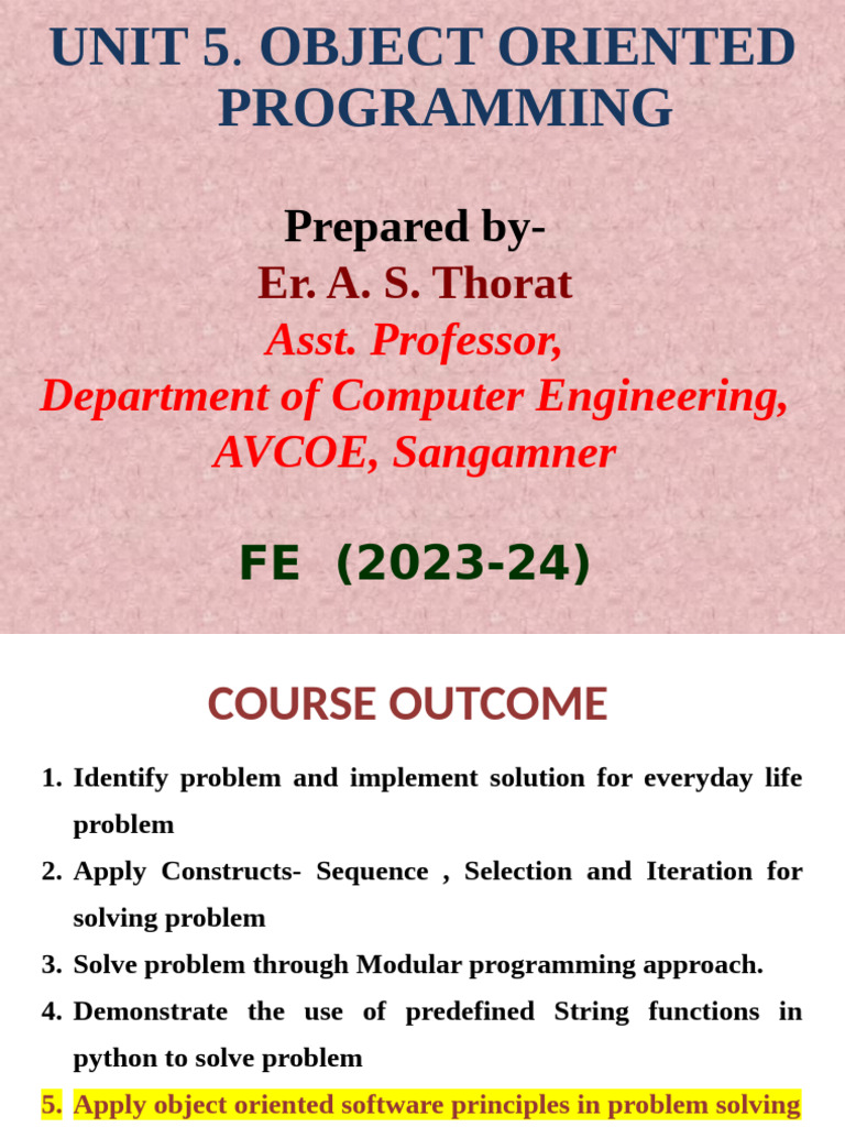 Object Oriented Programming Overview | PDF | Class (Computer ...
