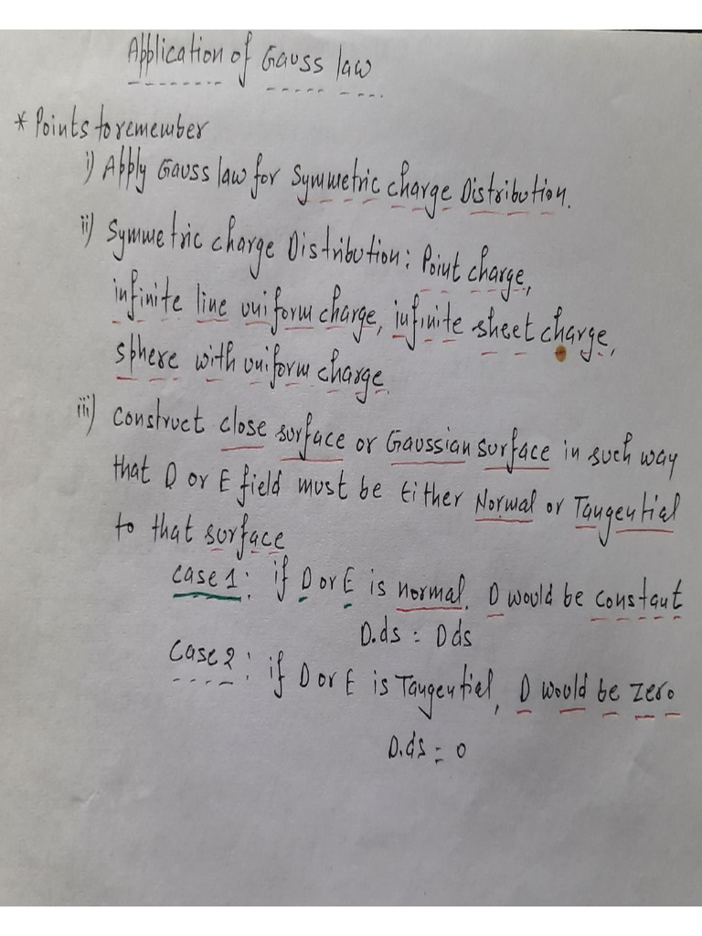 Lec 57 To 66 Applications of Gauss Law With Numericals EMFT | PDF