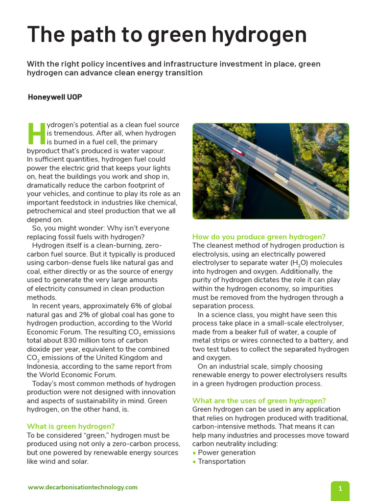 Green Hydrogen: Clean Fuel Revolution | PDF | Hydrogen | Hydrogen Economy
