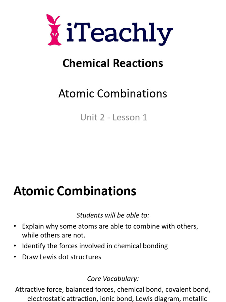 2 1 Slide Show Atomic Combinations | PDF | Chemical Bond | Atoms