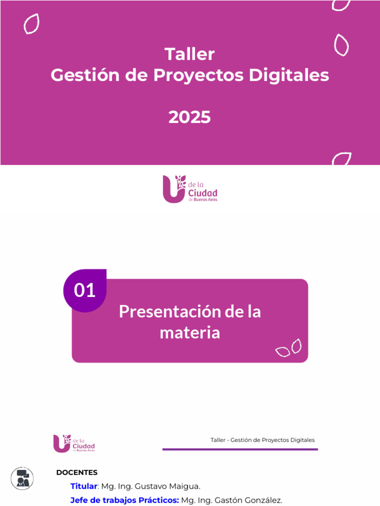 Presentacion 2C-2025 | PDF | Gestión de proyectos | Cognición