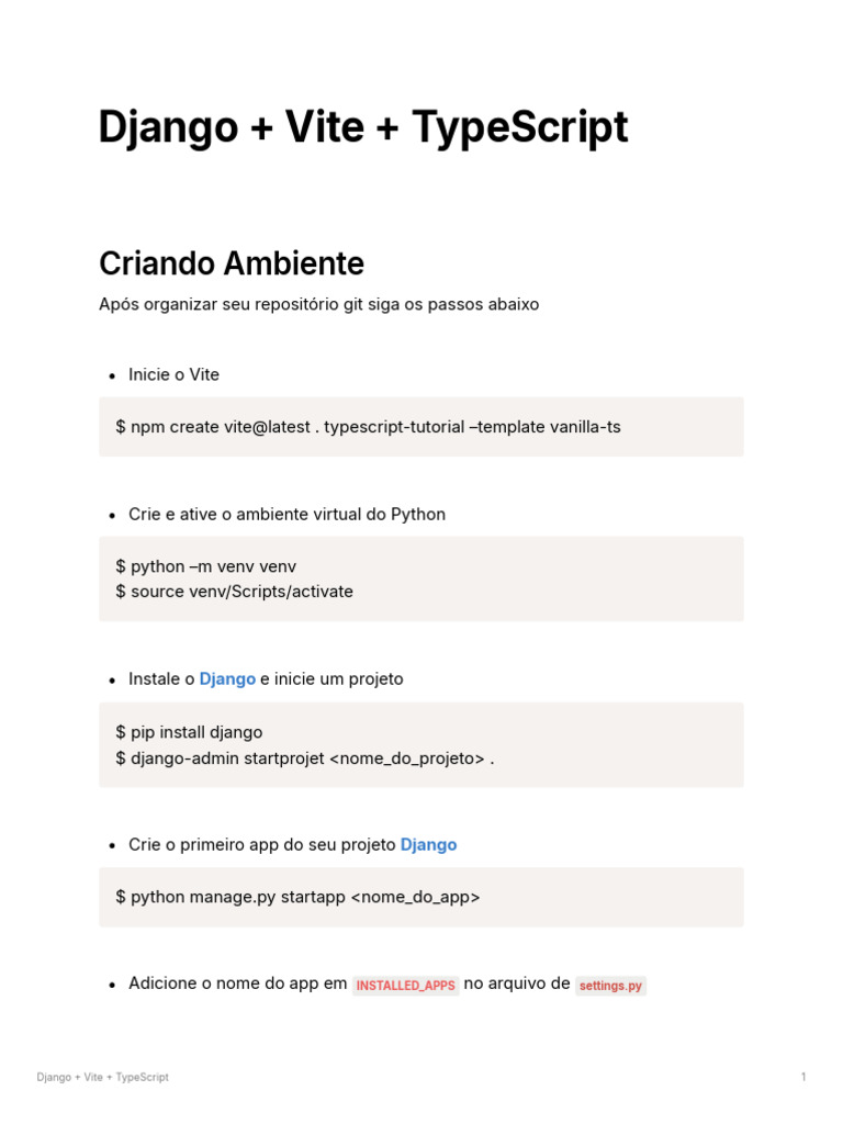 Integração Django com Vite e TypeScript | PDF | Postgre SQL | Programas