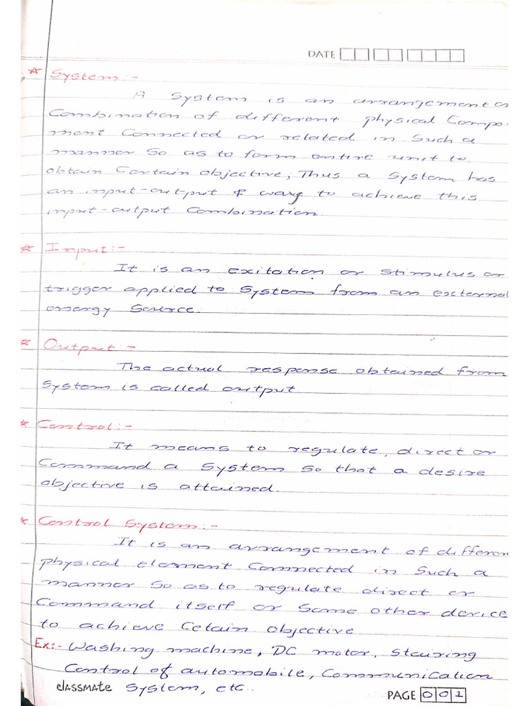 Control System Notes | PDF