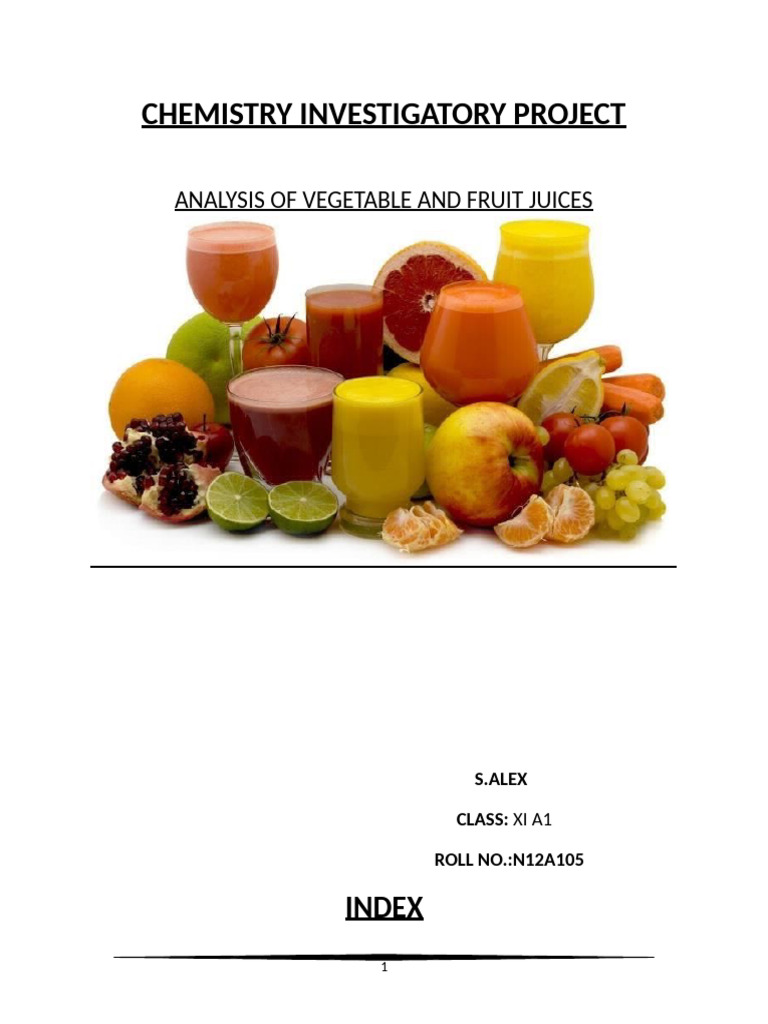 Analysis of Nutrients in Juices | PDF | Foods | Potassium
