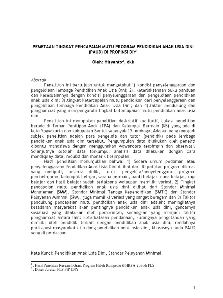 Pengertian Pendidikan Anak Usia Dini Tesis Pendidikan