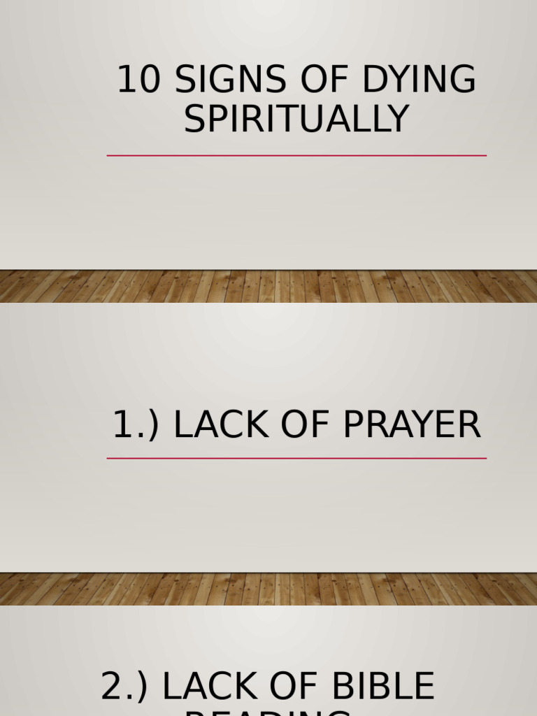 10 Signs of Spiritual Decline | PDF