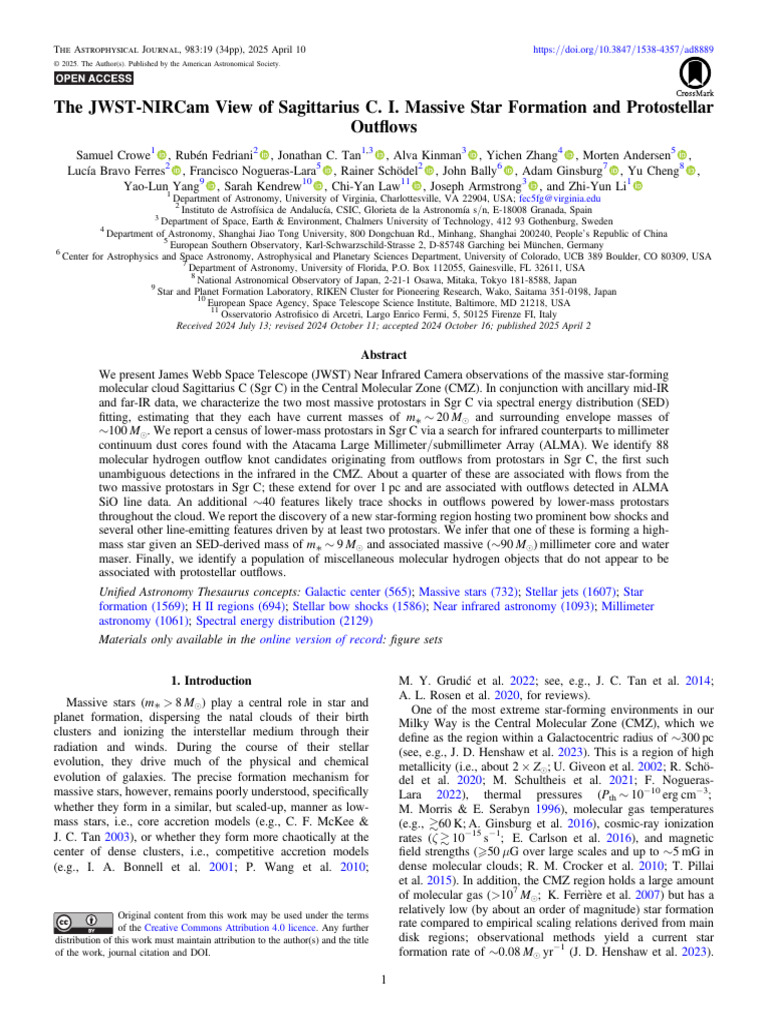 Samuel Crowe Sagittarius C Star Formation | PDF | Star Formation | Stars