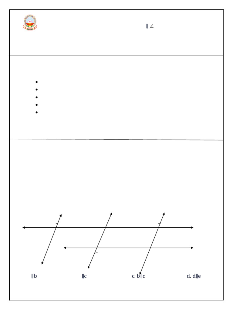 Class 8 Parallel Lines Worksheet | PDF | Classical Geometry | Geometry