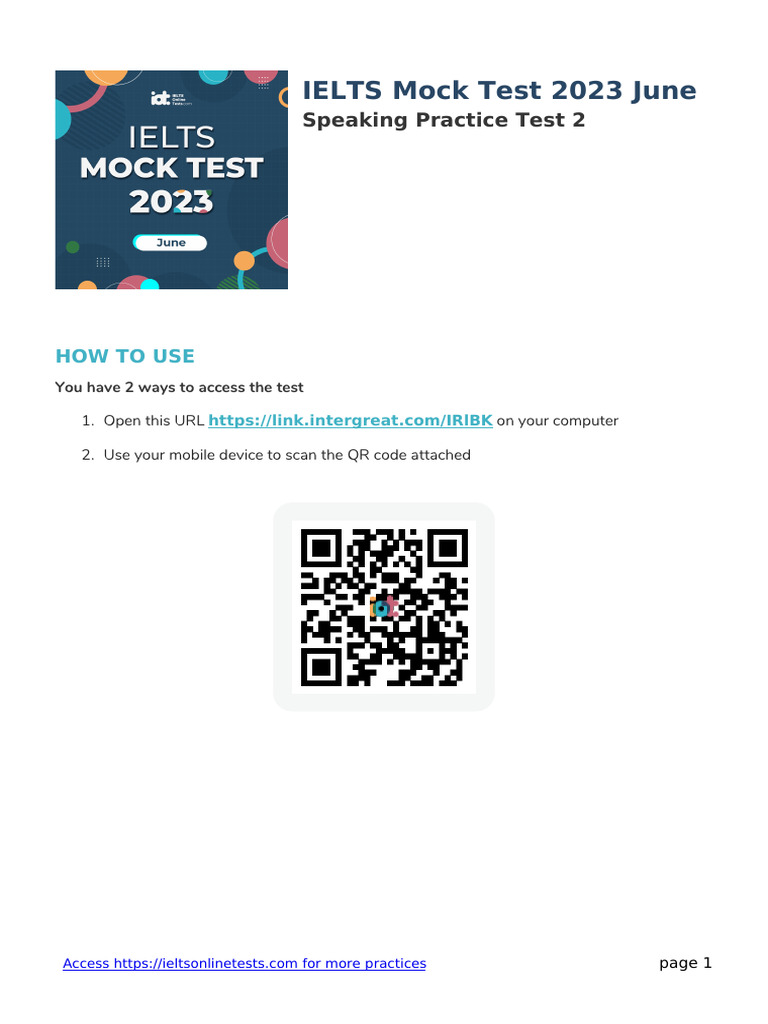 IELTS Speaking Practice Test Guide | PDF